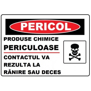 Indicator Produse chimice periculoase pericol de moarte, Sticker autocolant