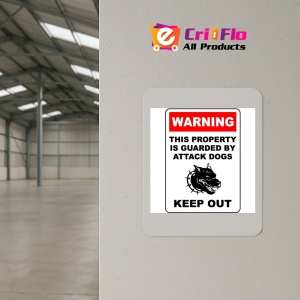 Indicator Property Guarded By Attack Dogs Sign, Sticker autocolant - Img 3