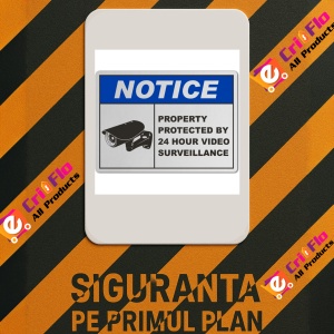 Indicator Property Protected By Surveillance Sign, Sticker autocolant - Img 2
