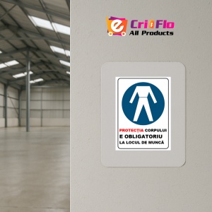 Indicator Protectia corpului e obligatoriu la locul de munca, Sticker autocolant - Img 3