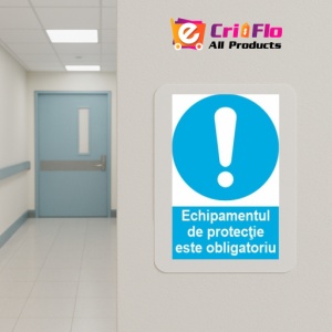 Indicator protectia muncii echipamente de protectie obligatoriu, Sticker autocolant - Img 5