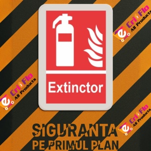 Indicator protectia muncii extinctor, Sticker autocolant - Img 3