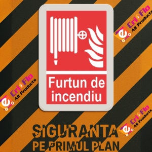 Indicator protectia muncii furtun de incendiu, Sticker autocolant - Img 3
