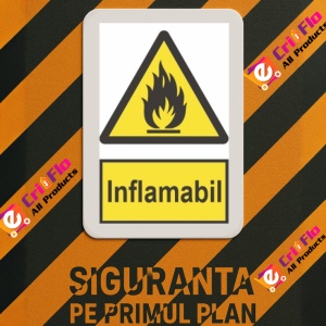 Indicator protectia muncii inflamabil, Sticker autocolant - Img 3