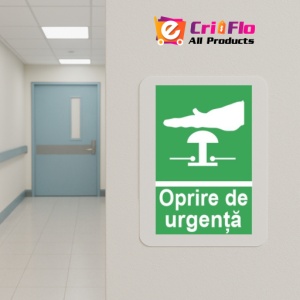 Indicator protectia muncii oprire de urgenta, Sticker autocolant - Img 5