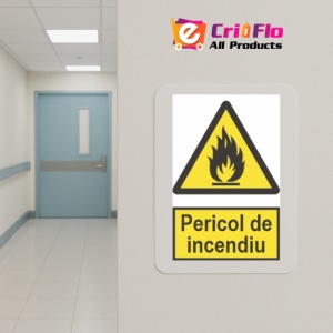 Indicator protectia muncii pericol incendiu, Sticker autocolant - Img 5