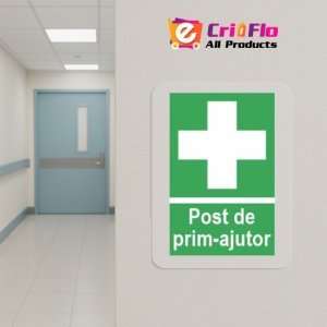 Indicator protectia muncii post de prim ajutor, Sticker autocolant - Img 5