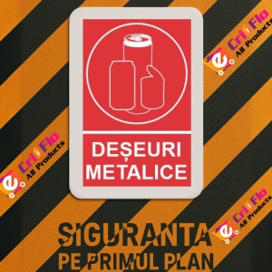 Indicator protectia muncii reciclare deseuri metalice 1, Sticker autocolant - Img 3
