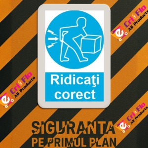 Indicator protectia muncii ridicarea corecta obligatorie, Sticker autocolant - Img 3