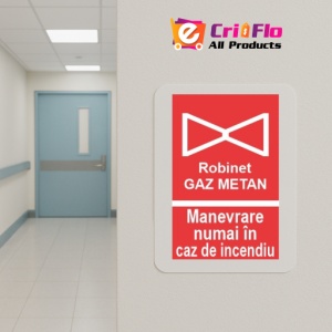 Indicator protectia muncii robinet gaz metan, Sticker autocolant - Img 5
