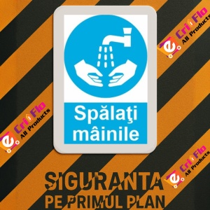 Indicator protectia muncii spalarea mainilor obligatorie, Sticker autocolant - Img 3