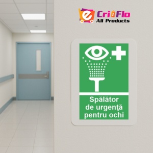Indicator protectia muncii spalator ochi de urgenta, Sticker autocolant - Img 5