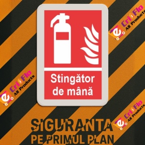 Indicator protectia muncii stingator de mana, Sticker autocolant - Img 3