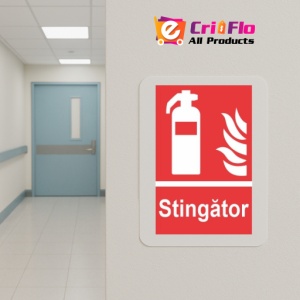 Indicator protectia muncii stingator extinctor, Sticker autocolant - Img 5