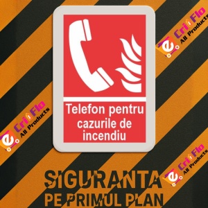 Indicator protectia muncii telefon pentru cazurile de incendiu, Sticker autocolant - Img 3