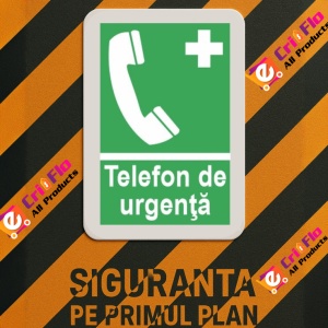 Indicator protectia muncii telefon urgenta, Sticker autocolant - Img 3