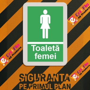 Indicator protectia muncii toaleta wc femei, Sticker autocolant - Img 3