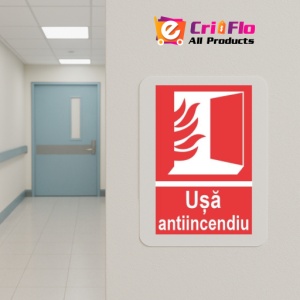Indicator protectia muncii usa antiincendiu, Sticker autocolant - Img 5