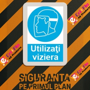 Indicator protectia muncii utilizarea vizierei obligatorie, Sticker autocolant - Img 3