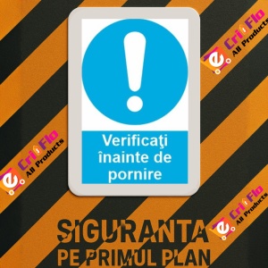Indicator protectia muncii verificati inainte de pornire, Sticker autocolant - Img 3