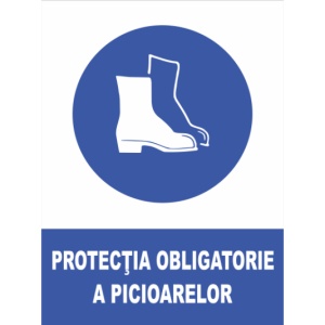 Indicator Protectia obligatorie a picioarelor, Sticker autocolant