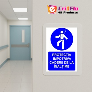 Indicator Protectia obligatorie importiva caderii de la inaltime indicator de obligativitate, Sticker autocolant - Img 5