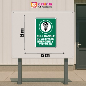 Indicator Pull Handle to Activate Eye Wash Sign, Sticker autocolant - Img 2