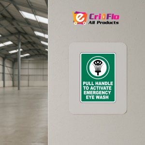 Indicator Pull Handle to Activate Eye Wash Sign, Sticker autocolant - Img 4
