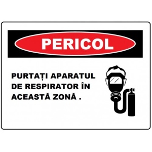 Indicator Purtati aparatul de respirator in aceasta zona, Sticker autocolant