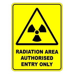 Indicator Radiation Area Authorised Entry Only Warning Safety Sign, Sticker autocolant