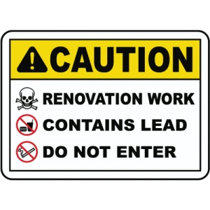 Indicator Renovation Work Do Not Enter Sign, Sticker autocolant
