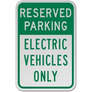 Indicator Reserved Electric Vehicles Only Sign, Sticker autocolant