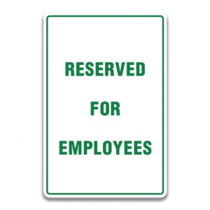 Indicator RESERVED FOR EMPLOYEES SIGN, Sticker autocolant