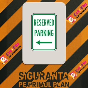 Indicator Reserved Parking Left Arrow Sign, Sticker autocolant - Img 2