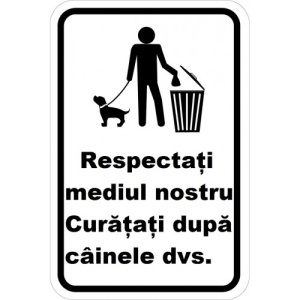 Indicator Respectati mediul curata dupa caine, Sticker autocolant