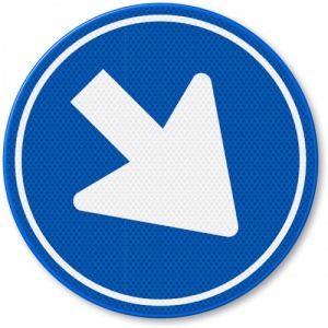 Indicator Rutier ocolire dreapta, Sticker autocolant