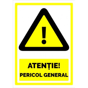 Indicator Semn atentie pericol general, Sticker autocolant