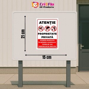 Indicator Semn atentie proprietate privata interzis aruncatul in gradina a gunoiului, Sticker autocolant - Img 2