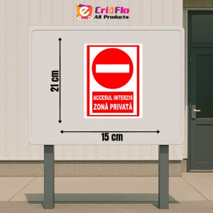 Indicator Semn de accesul interzis si zona privata, Sticker autocolant - Img 2