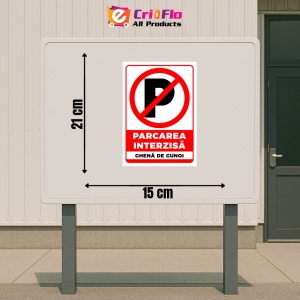 Indicator Semn de parcarea interzisa ghena de gunoi, Sticker autocolant - Img 2