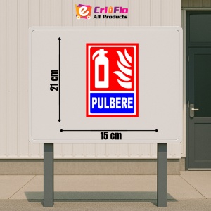 Indicator Semn de stingator cu pulbere, Sticker autocolant - Img 2