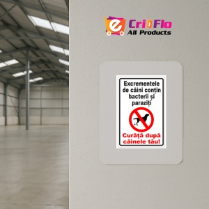 Indicator Semn excrementele de caini contin bacterii si paraziti curata dupa cainele tau, Sticker autocolant - Img 4