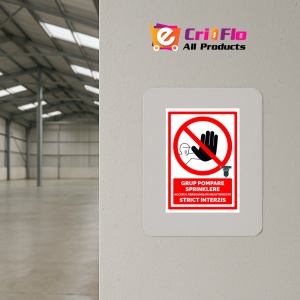 Indicator Semn grup pompare sprinklere accesul persoanelor neautorizate strict interzis, Sticker autocolant - Img 4