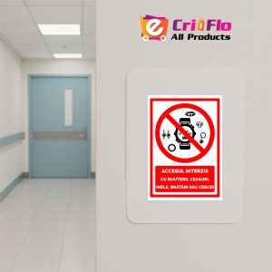 Indicator Semn pentru accesul interzis cu bijuterii ceasuri inele bratari si cercei, Sticker autocolant - Img 5