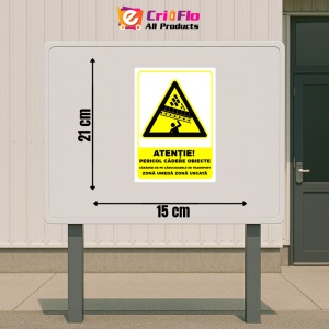 Indicator Semn pentru atentie pericol cadere obiecte caramizi, Sticker autocolant - Img 2