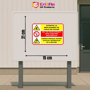 Indicator Semn pentru avertizare lucrari, Sticker autocolant - Img 2