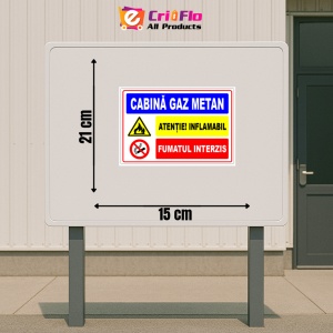Indicator Semn pentru cabina cu gaz metan, Sticker autocolant - Img 2