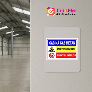 Indicator Semn pentru cabina cu gaz metan, Sticker autocolant - Img 4