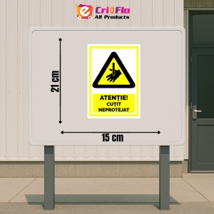 Indicator Semn pentru cutit neprotejat, Sticker autocolant - Img 2