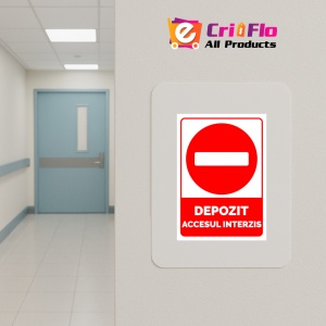 Indicator Semn pentru depozit accesul interzis, Sticker autocolant - Img 5